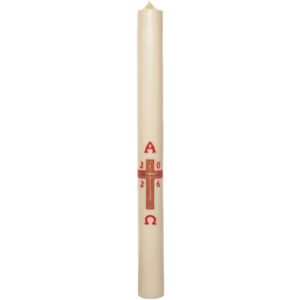 Cierge Pascal Croix relief doré