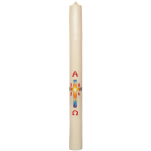 Cierge Pascal Croix couleur