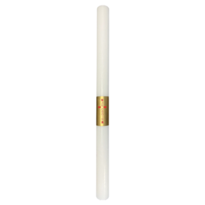 Cierge de profession de foi D.4cm H.60cm poignée dorée