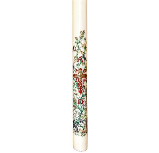 Cierge Pascal Enluminure chasse D.10cm / H.110cm